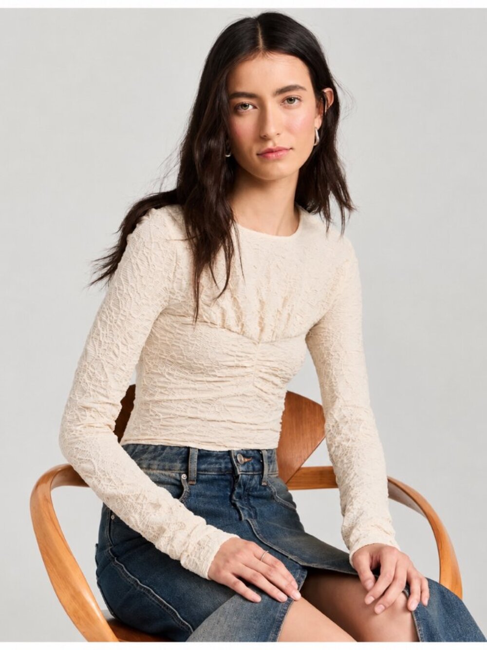 Isabel Marant Floride Jacquard Blouse in Ecru